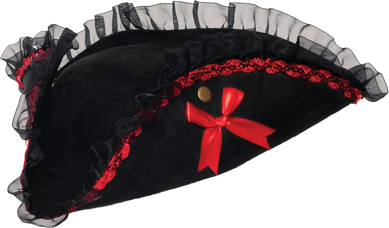 UNDERWRAPS Tri-Corner Lace Pirate Hat Accessory for Halloween Costume